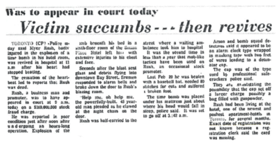 Victim Succumbs, then revives